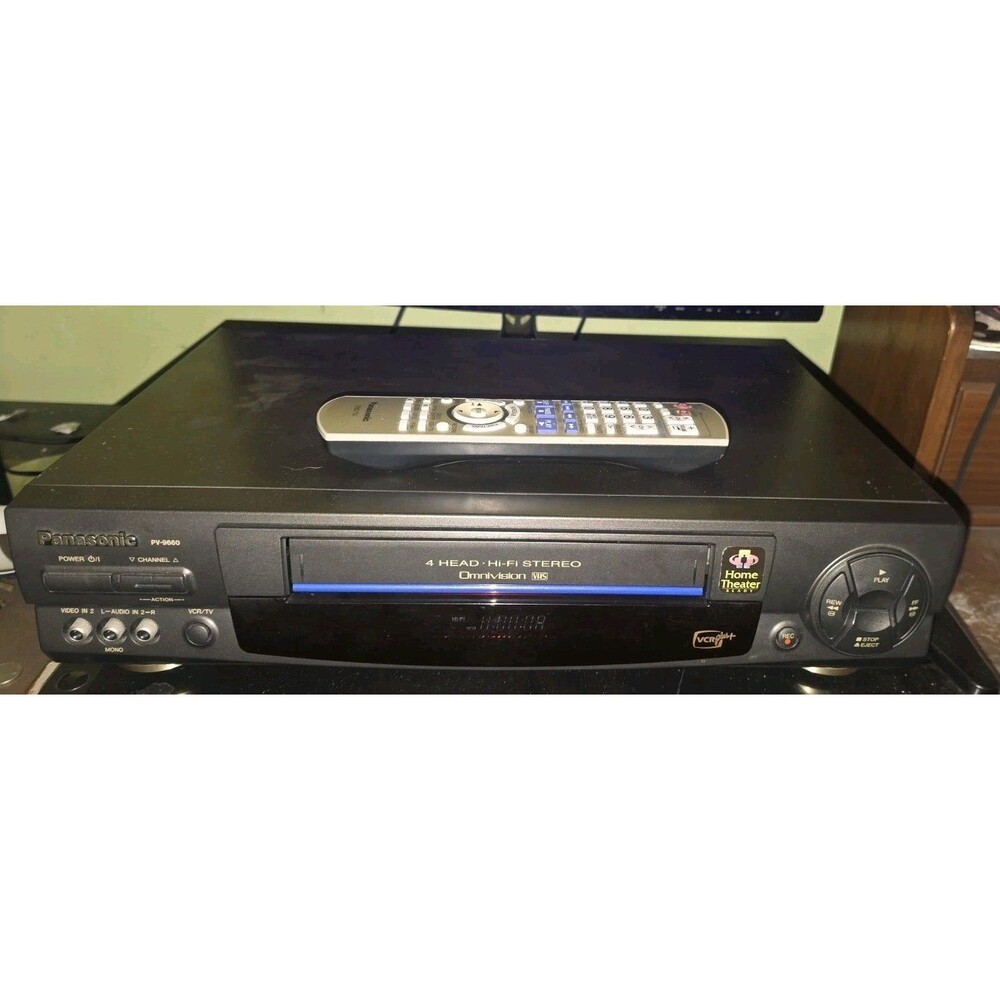 Panasonic BLUELINE PV-9660 4-Head Omnivision VHS Player/Rec With Remote/Tape